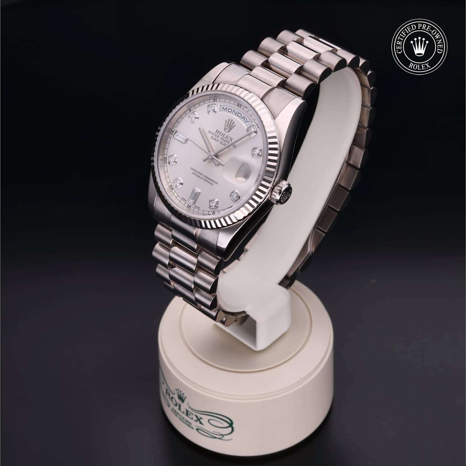 Montres Rolex Certified Pre-Owned Day-Date 36 mm en Or Blanc